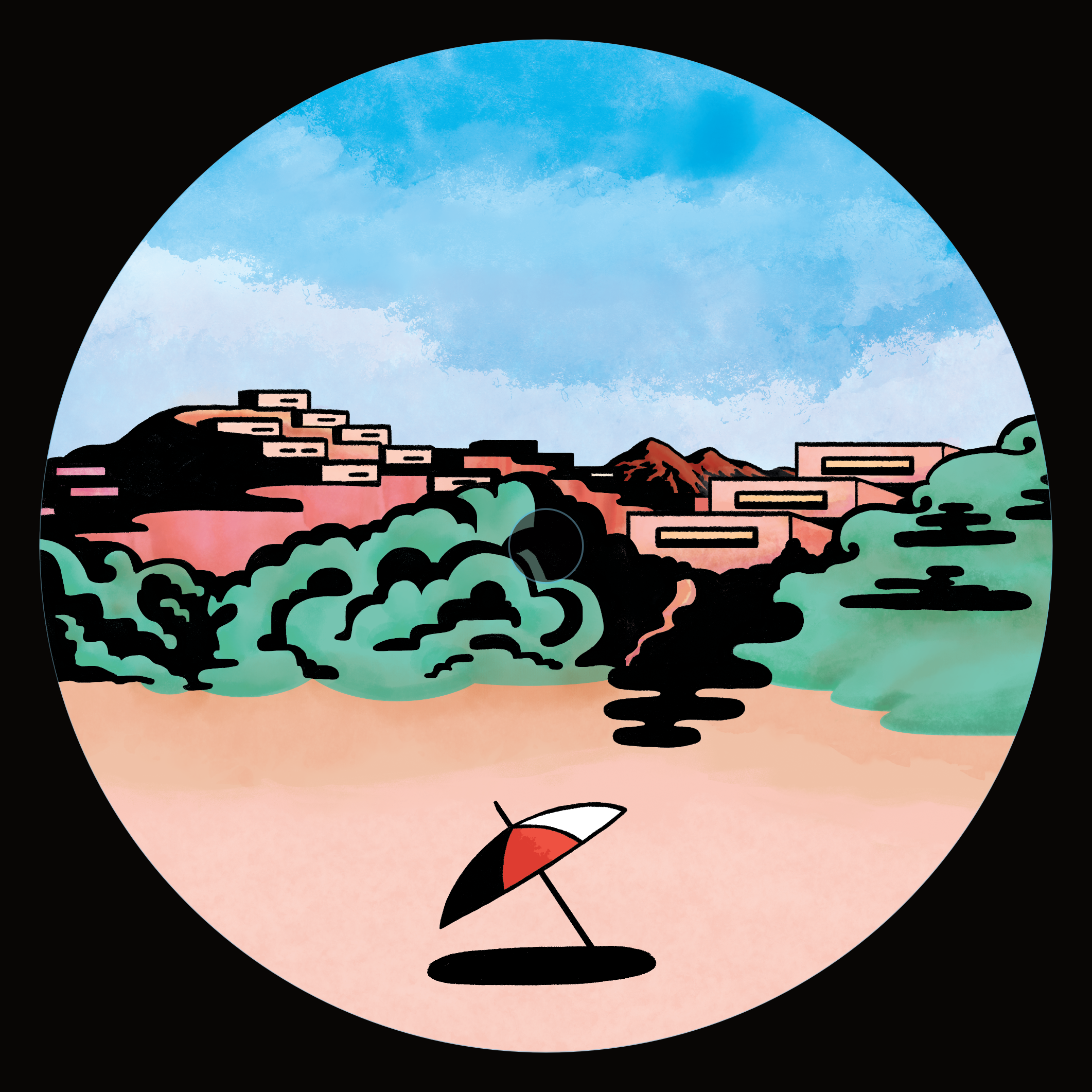Close up of A-side record artwork